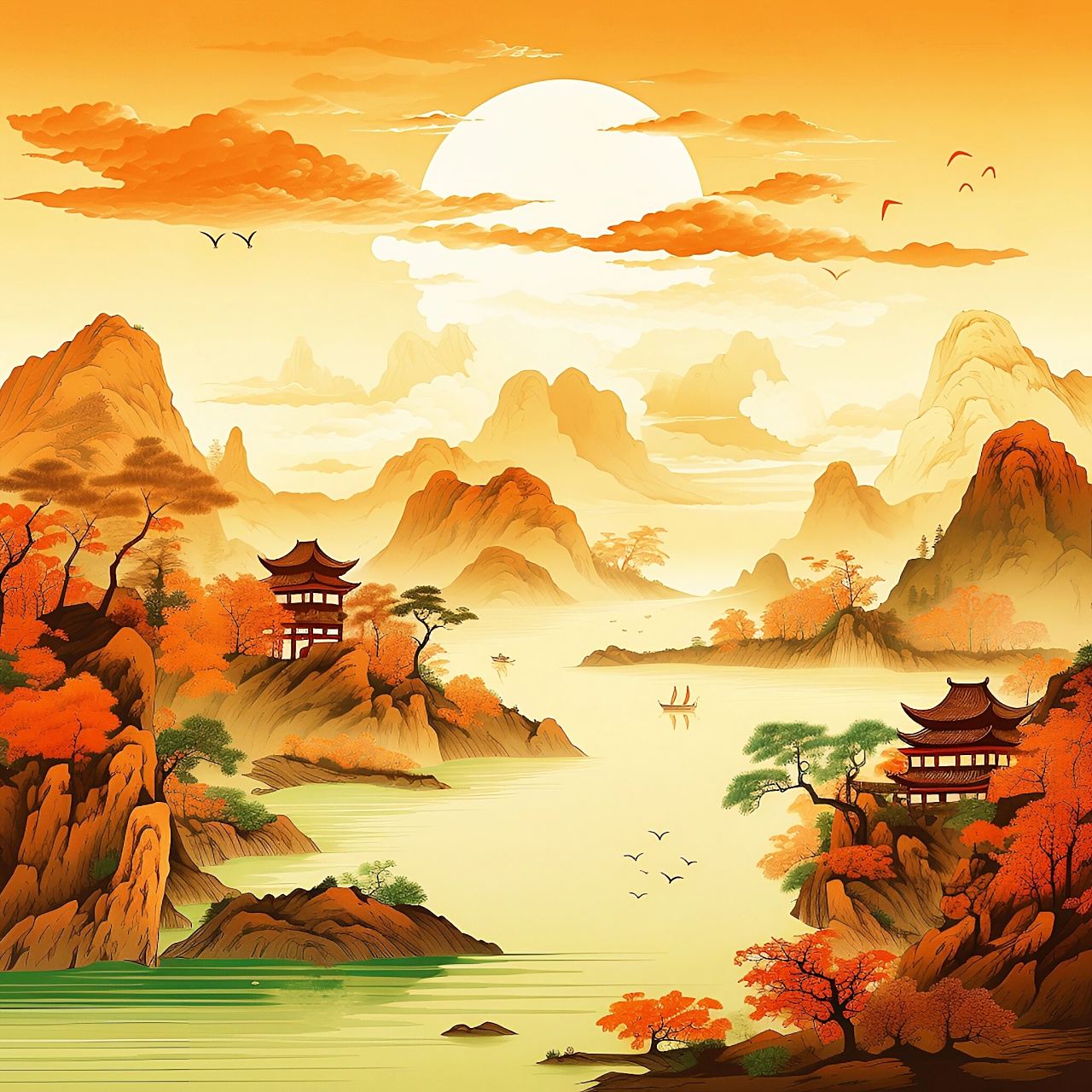 微信头像2024年最新版图片山水画 962024年最新版山水画微信头像