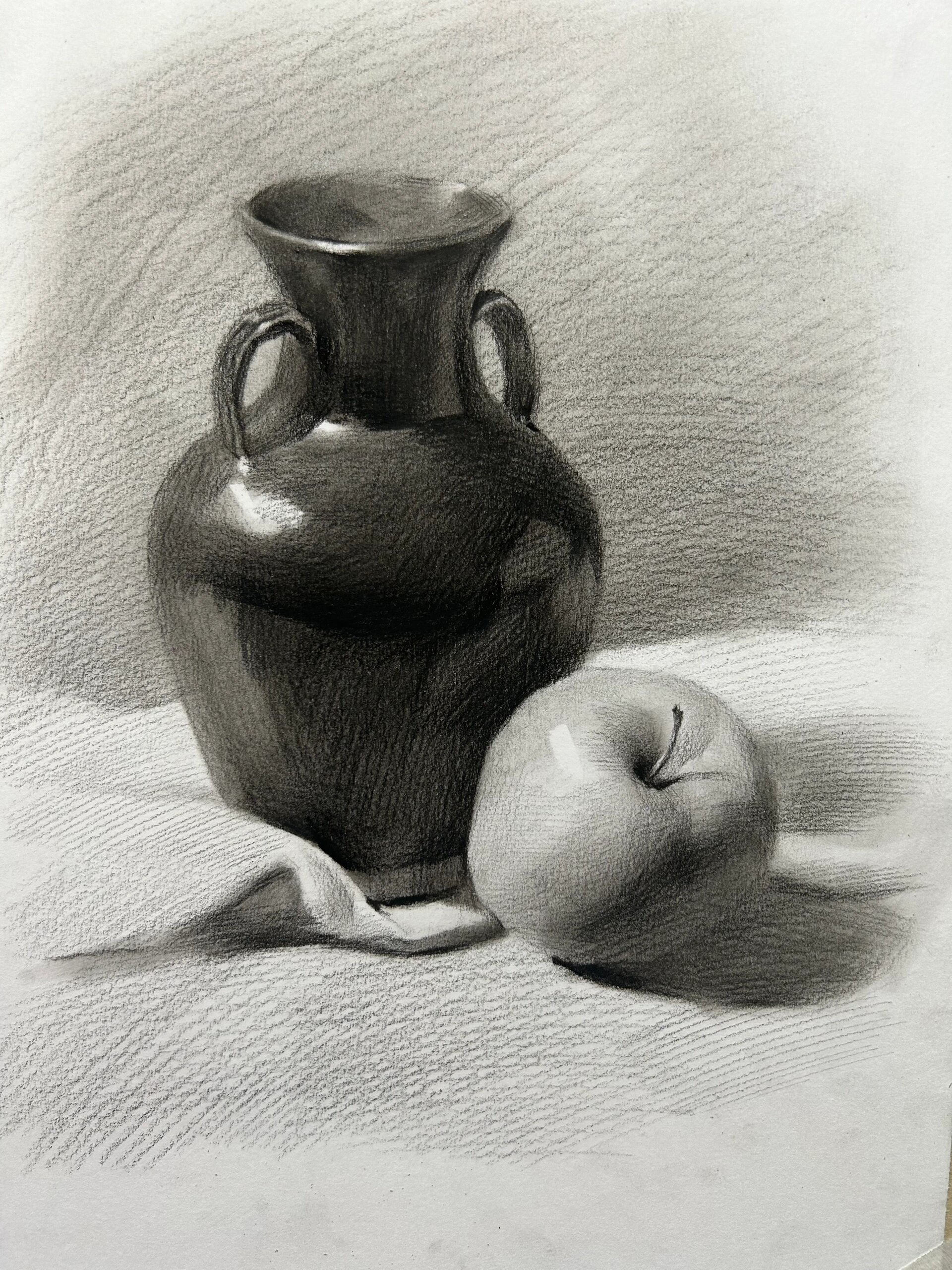 釉面罐子 苹果 素描静物小组合