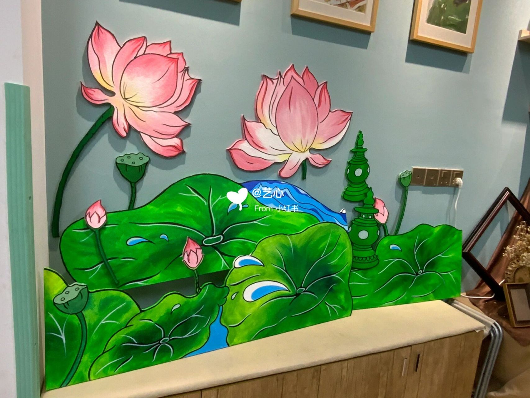 春天来咯～荷叶荷花系列环创高清图