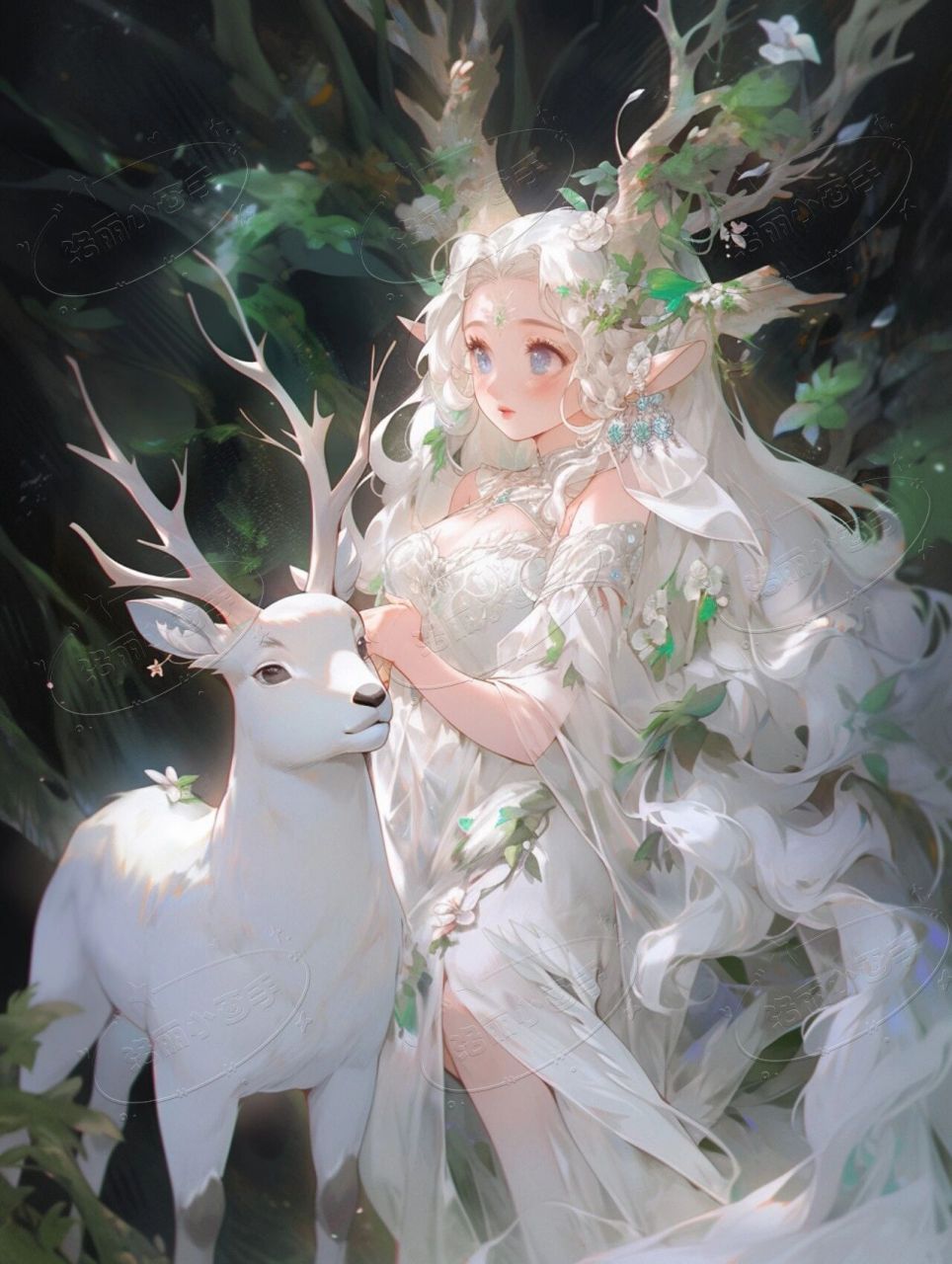 q萌治愈系小可爱|神鹿女孩 头像壁纸 超可爱的小鹿女孩,祈愿安康 谢谢