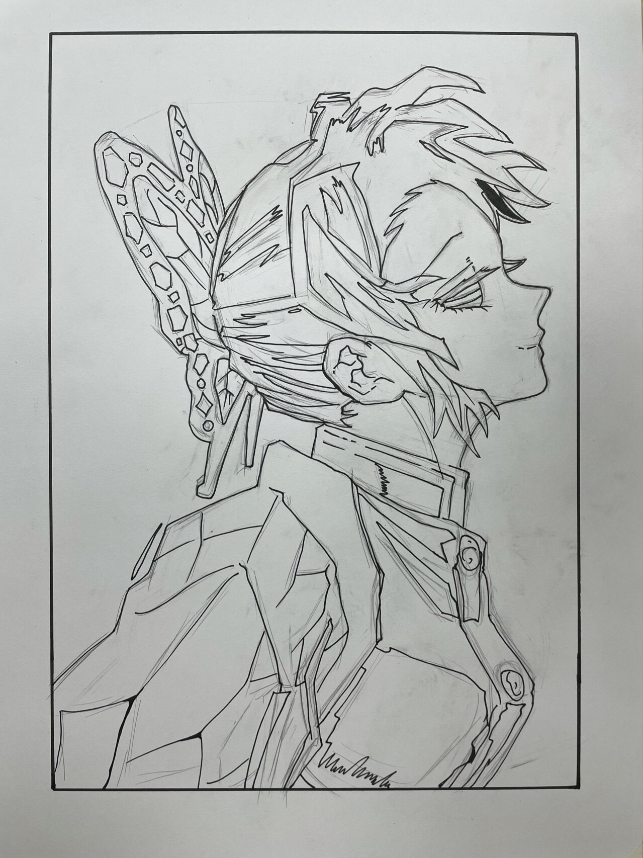 动漫手绘|鬼灭之刃蝴蝶忍|附上线稿过程