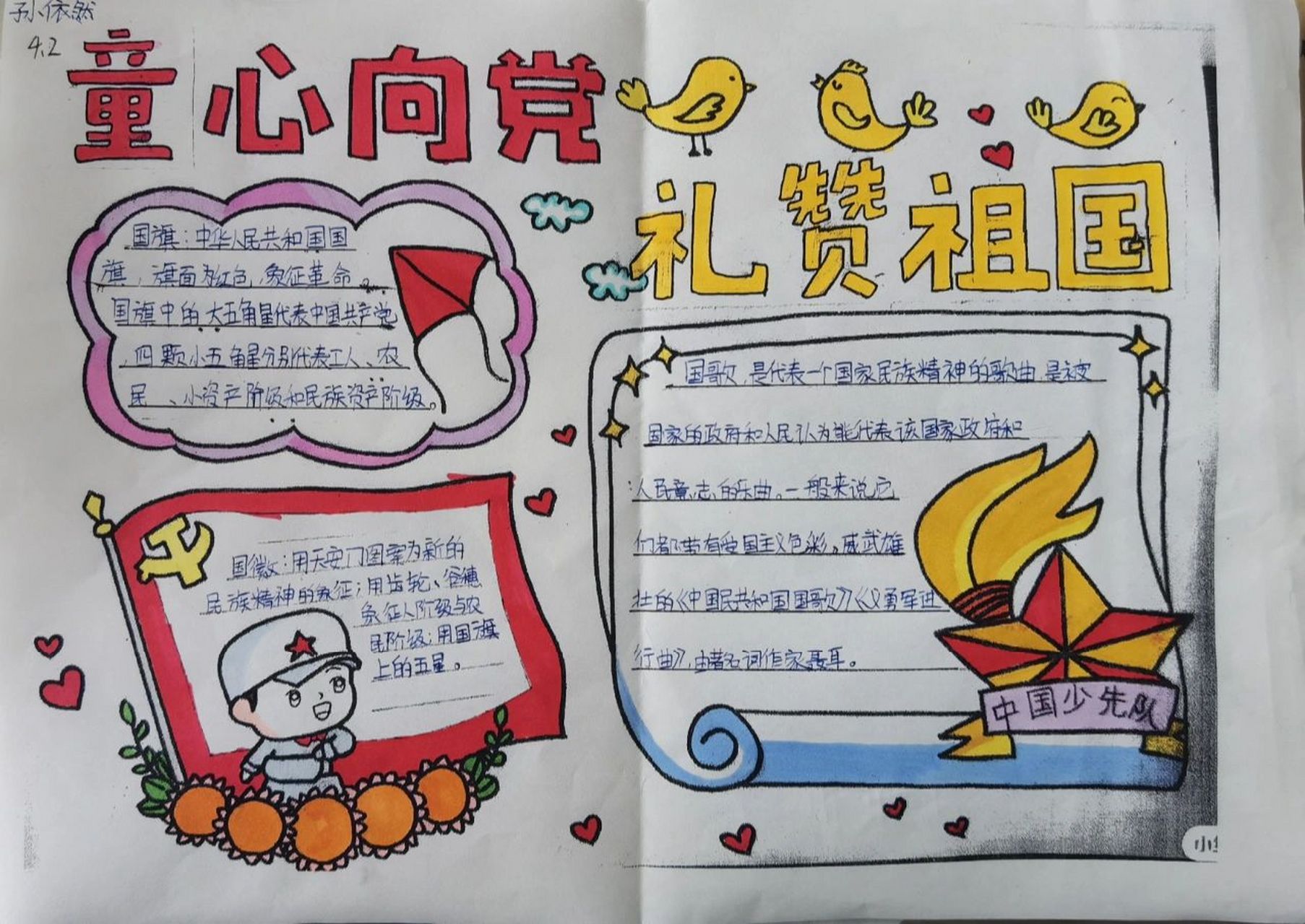 童心向党,礼赞祖国手抄报