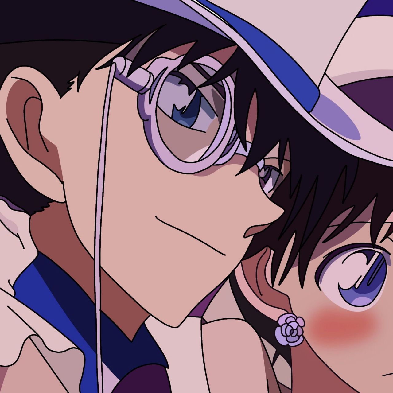 翻画 怪盗基德情头2️⃣ 怪盗基德中森青子情头 翻新画了一遍!好