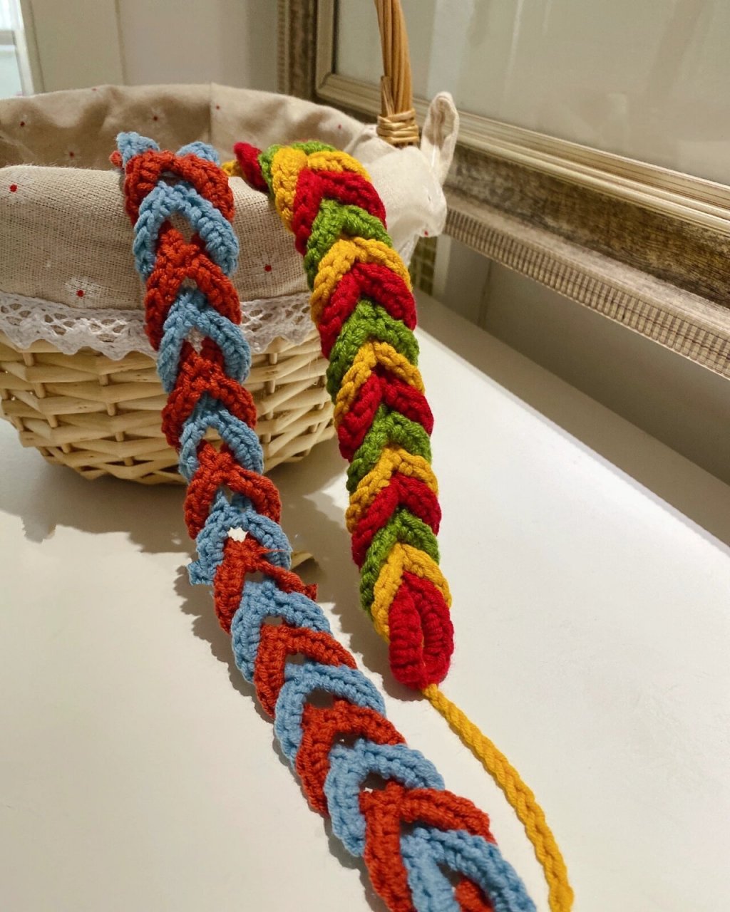 钩针自由组合发带 一组发带的n种戴法,复古色,汉堡色,再来一组马卡龙