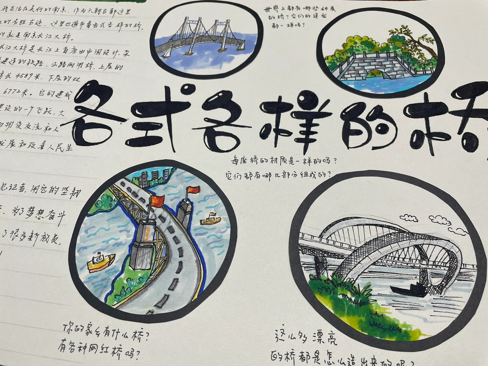 关于桥的手抄报