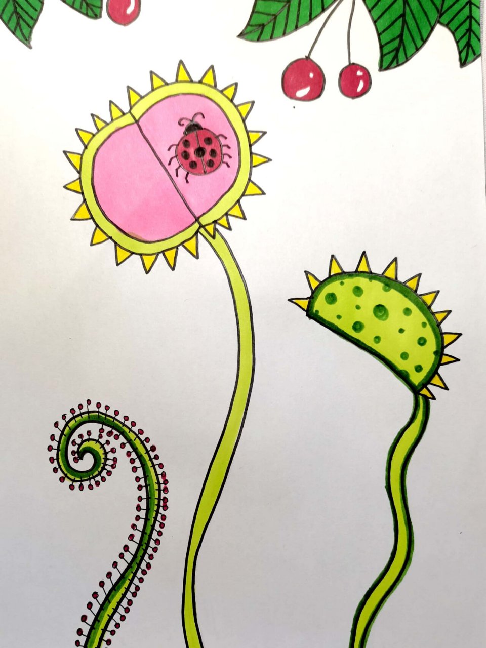 吃虫草儿童画 卡通画创意儿童画 适合4-5岁小朋友的课效