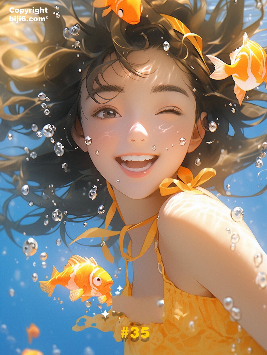 biji6壁纸 | 卡通 | 游泳女孩 8张