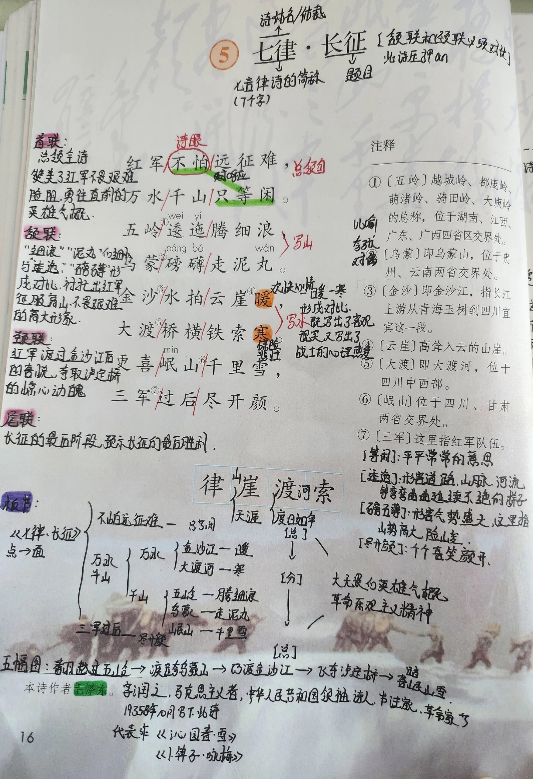 六上语文《七律.长征》笔记   教师笔记