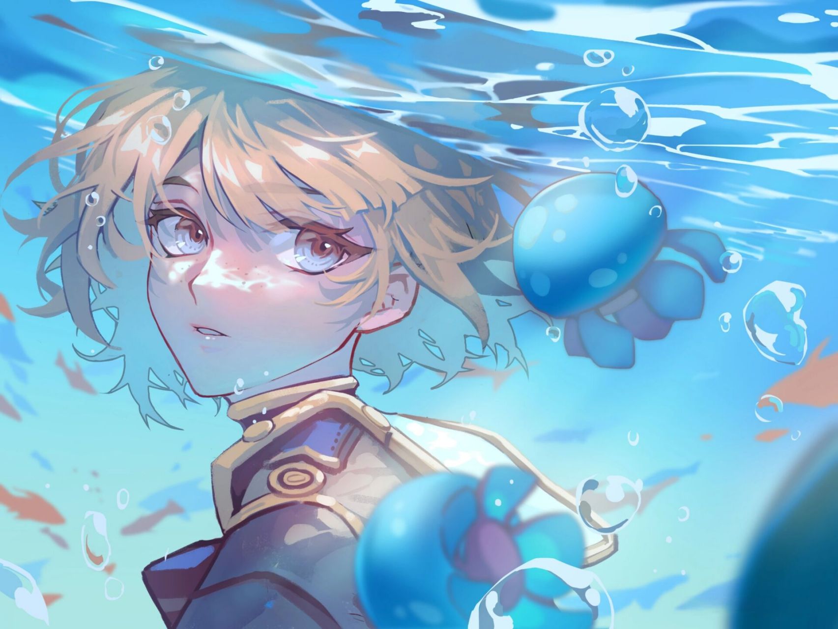 菲米尼壁纸大放送 如果你透过海水望天,阳光也不会那么刺眼,所以我