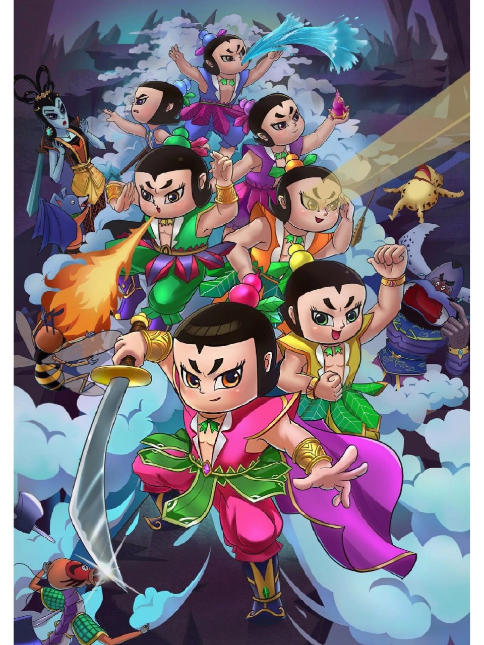 葫芦兄弟系列‖大哥红娃 96大娃红娃,天生神力,能随意变大变小.