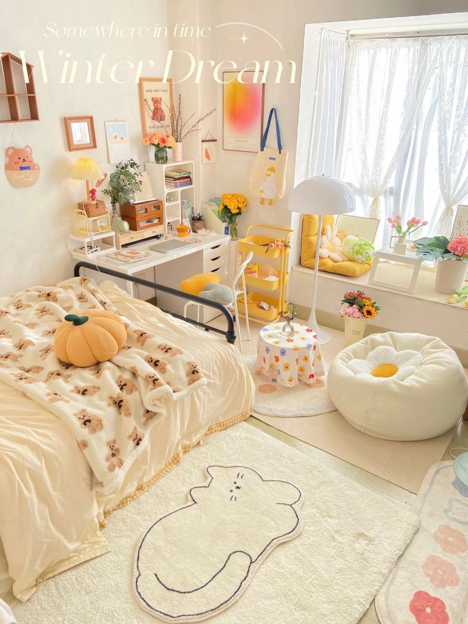 少女心卧室布置|小秘诀在这9599 95出租屋给人的印象一般是"挤"