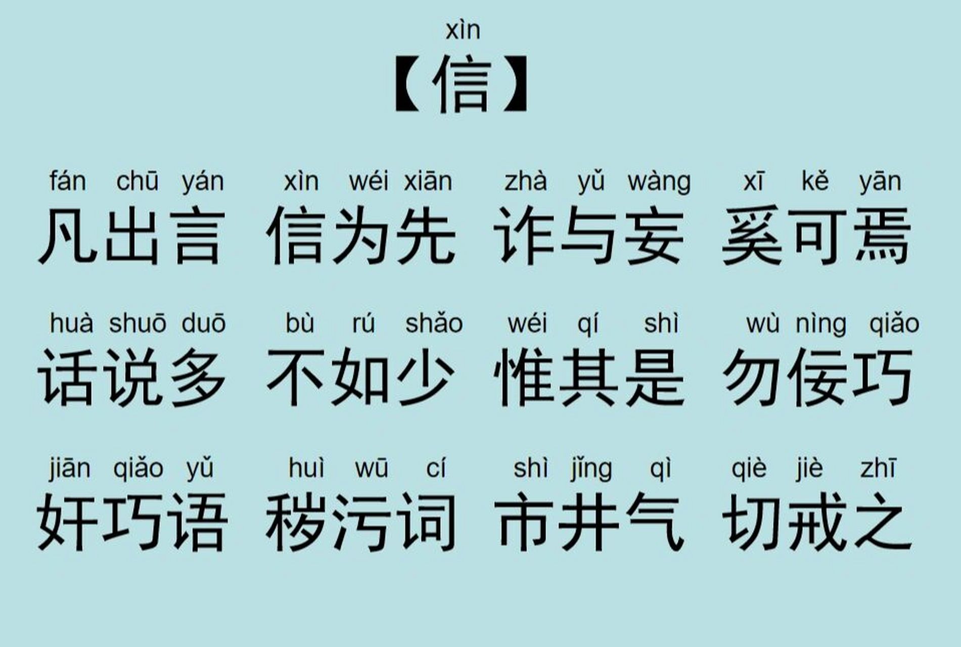弟子规 信篇 小学国学 弟子规 信篇 小学国学 人无信不立 事无信不成
