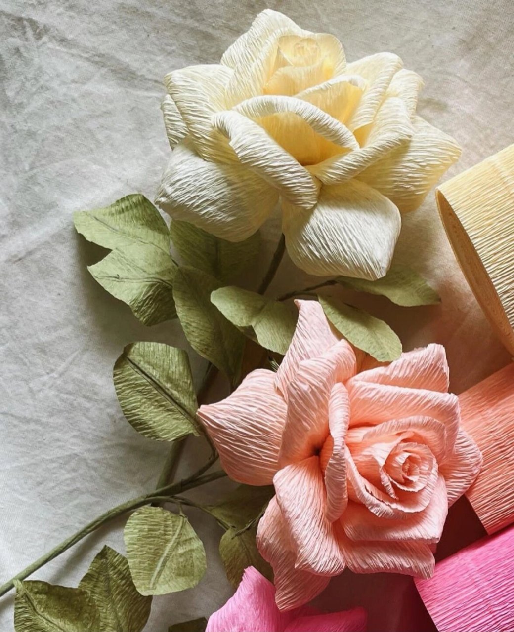 纸艺花/皱纹纸玫瑰花简单的精致