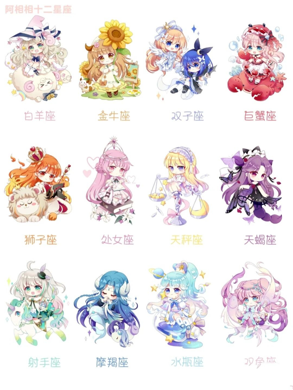 十二星座拟人头像