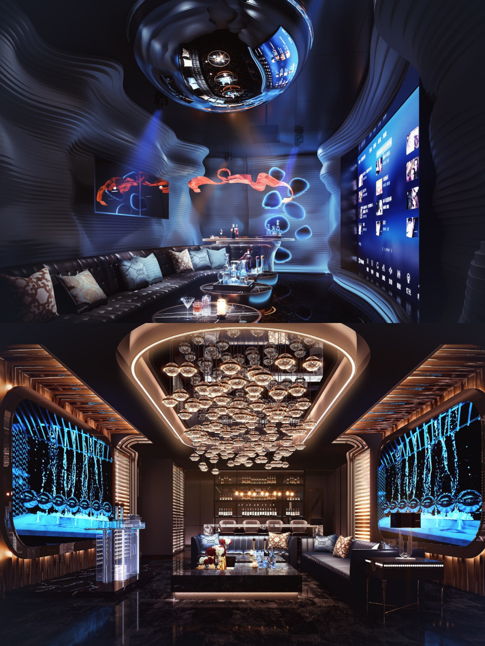 ktv包房设计效果图 京一视觉|ktv设计效果图表现作品