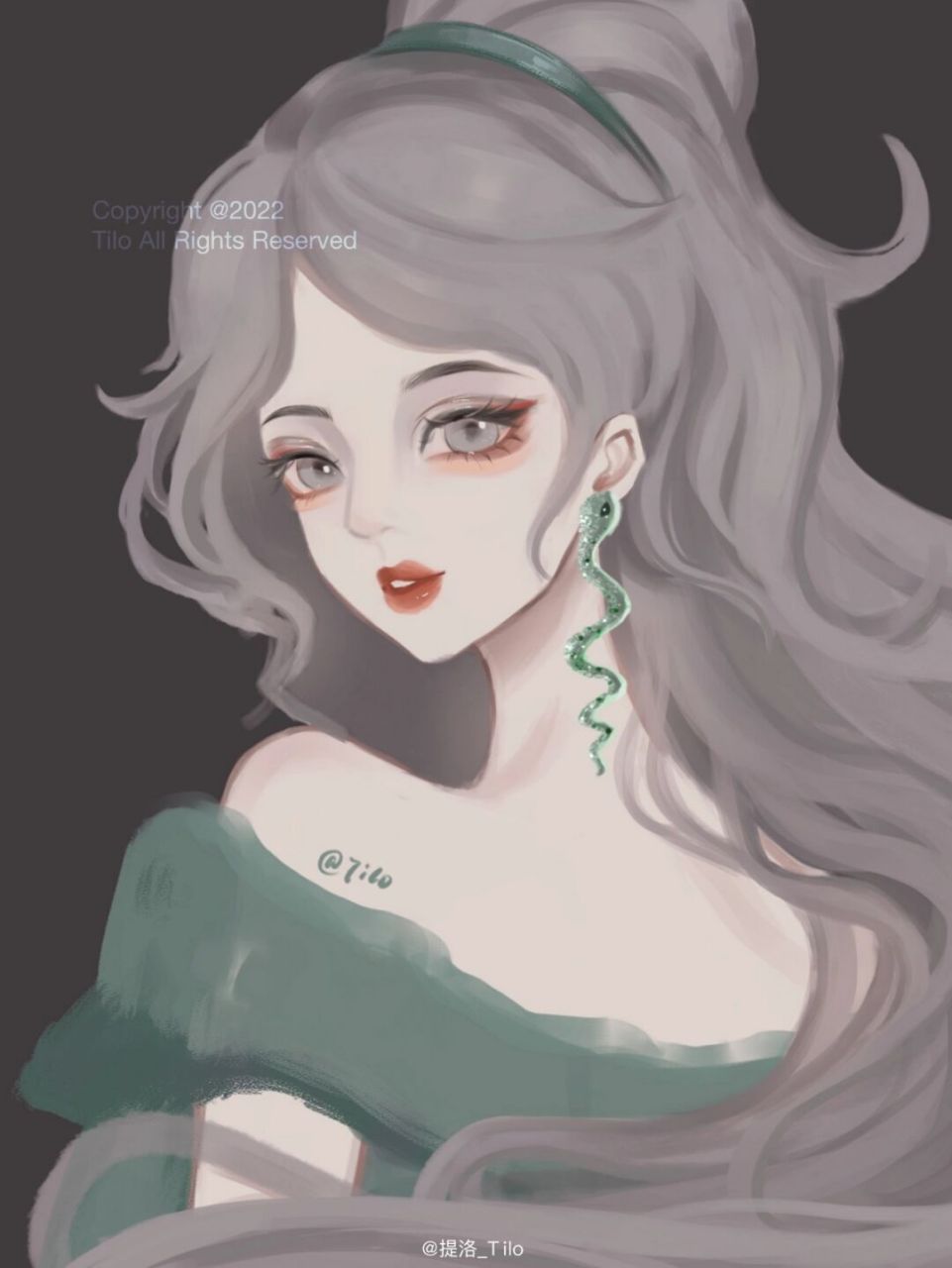 【十二生肖公主系列插画】巳蛇 终于画到蛇97啦!