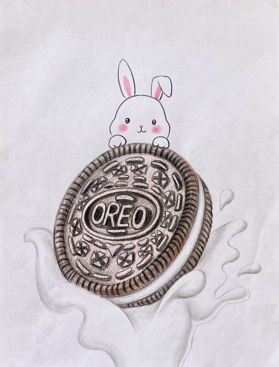 彩铅手绘 奥利奥饼干