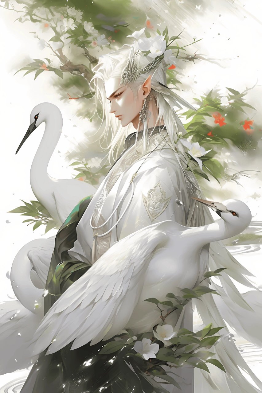 古风仙侠帅哥白鹤仙人-2