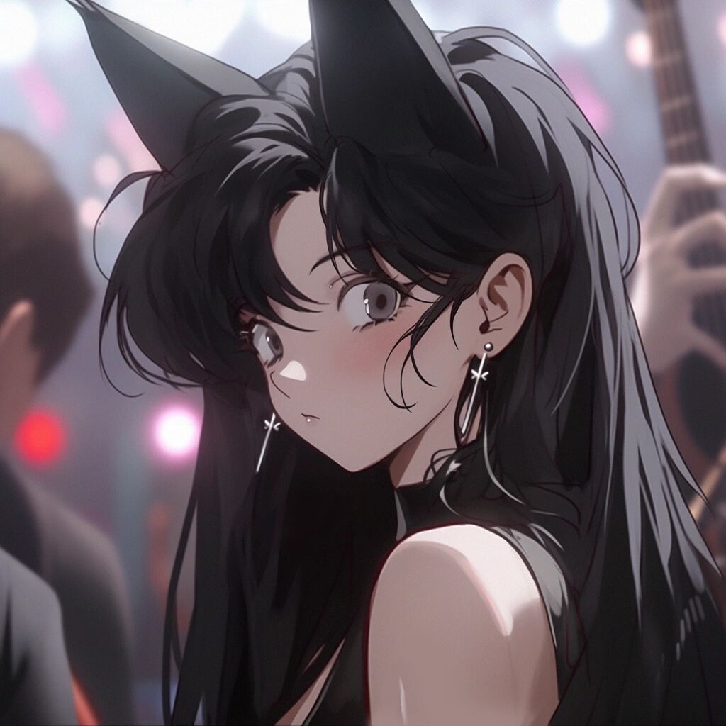 midjourney|旧漫头像-复古蒸汽波-甜酷猫女