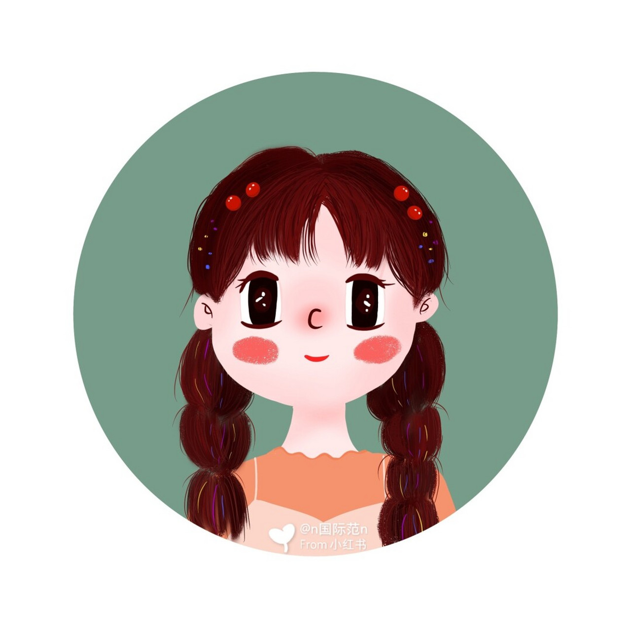 宝妈零基础ipad自学插画头像打卡～彩条条 这个系列的都是原创,准备凑