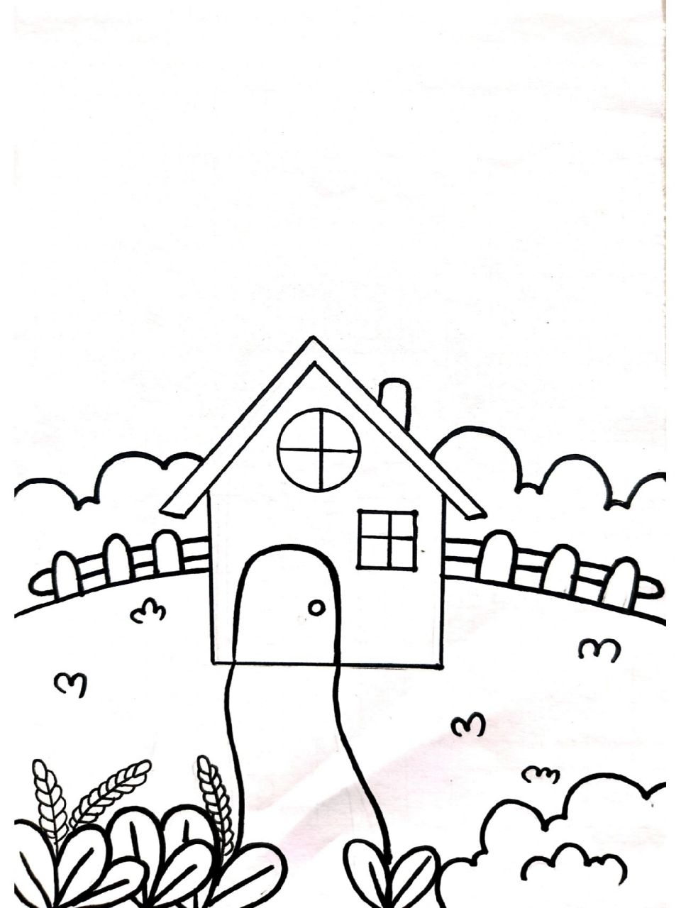 秋天风景简笔画,小房子主题简笔画 秋天风景简笔画,小房子主题简笔画