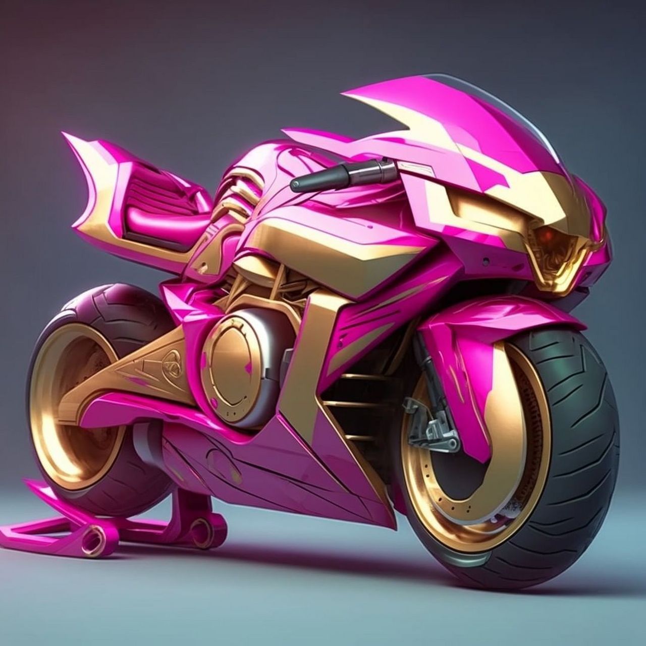 ai时代下的设计 | 概念摩托跑车 ps:炫酷的科幻机甲风格,爱了!