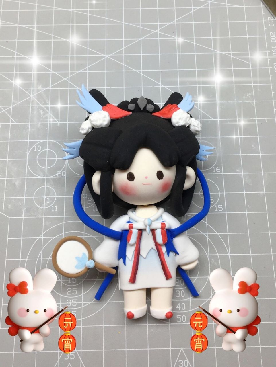 我还有个自己的名字 素材:王者荣耀嫦娥如梦令皮肤 材料:超轻粘土 祝