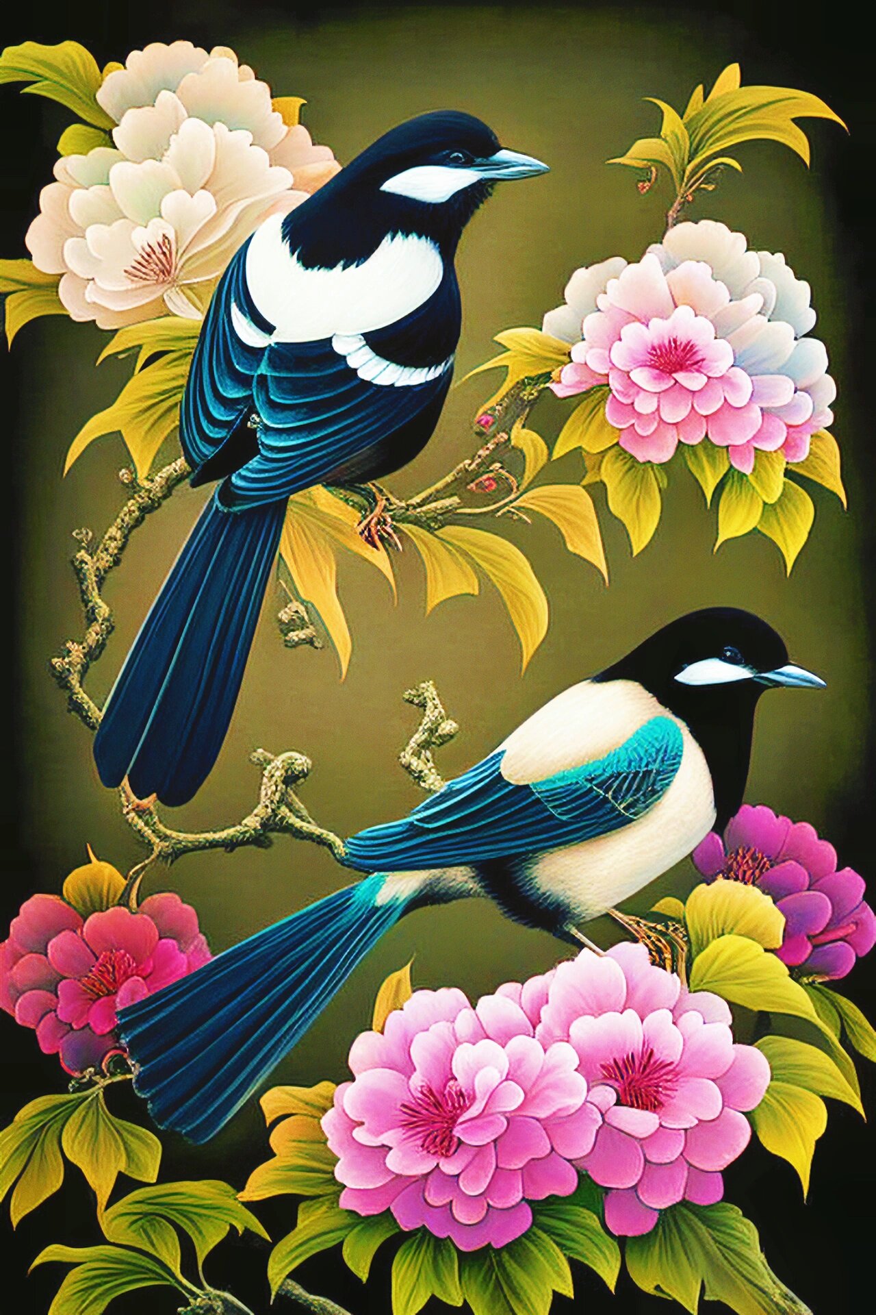 两只喜鹊从天降