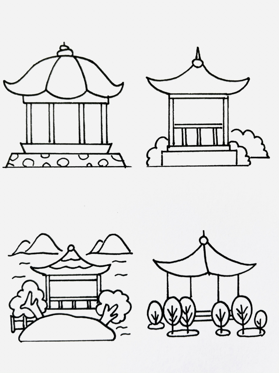 4 . 简笔画教程|黑白ins插画|手帐素材|零基础会哈