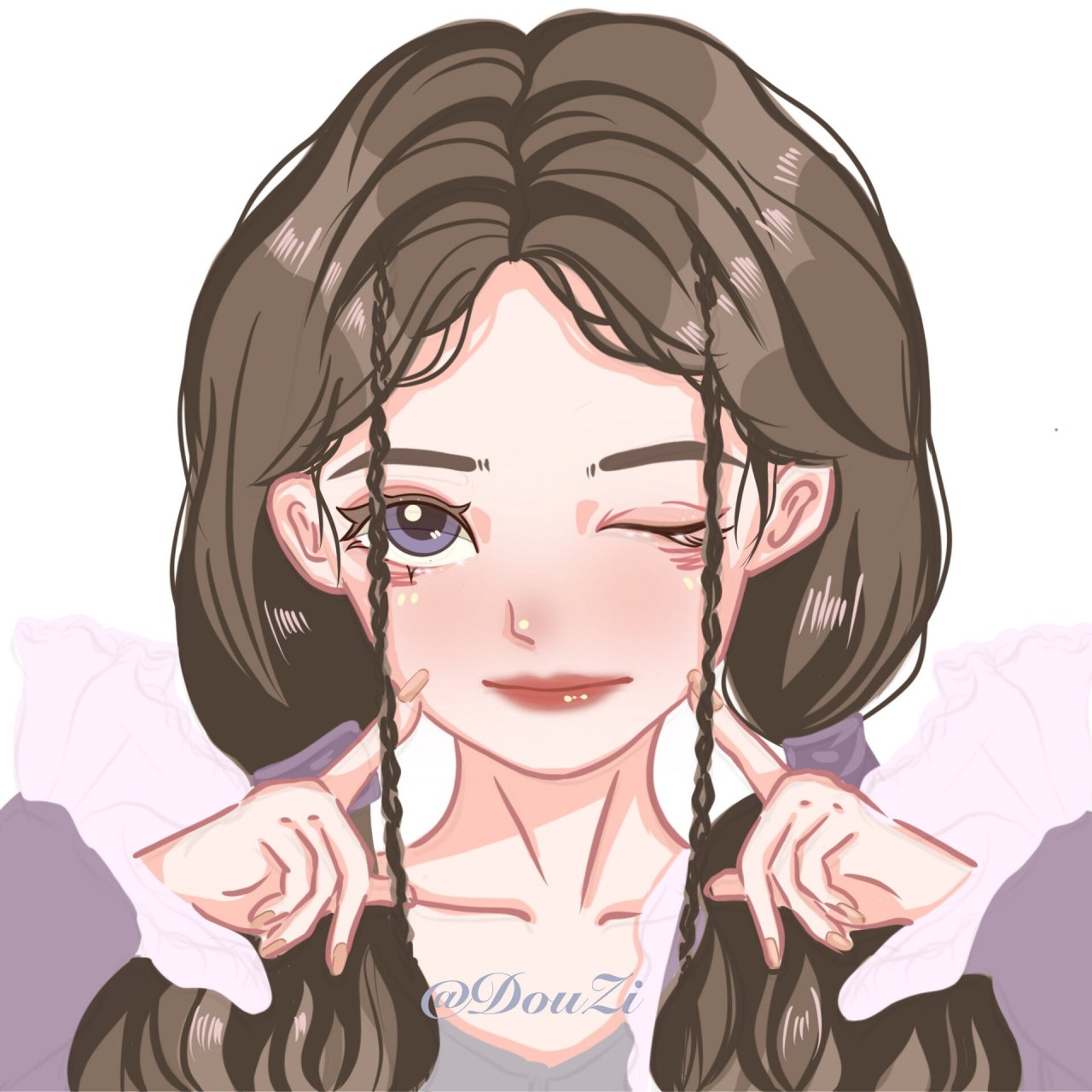 挑战画一百位女明星——鞠婧祎(8/100) 今天画的小鞠～ 准备明天画一