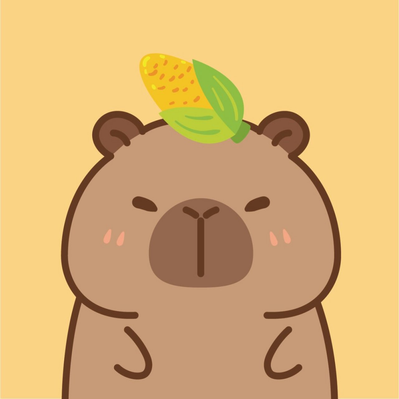 原创|卡皮巴拉水豚鼠ip,卡通形象插画表情包,治愈系ip,元气满满,活泼