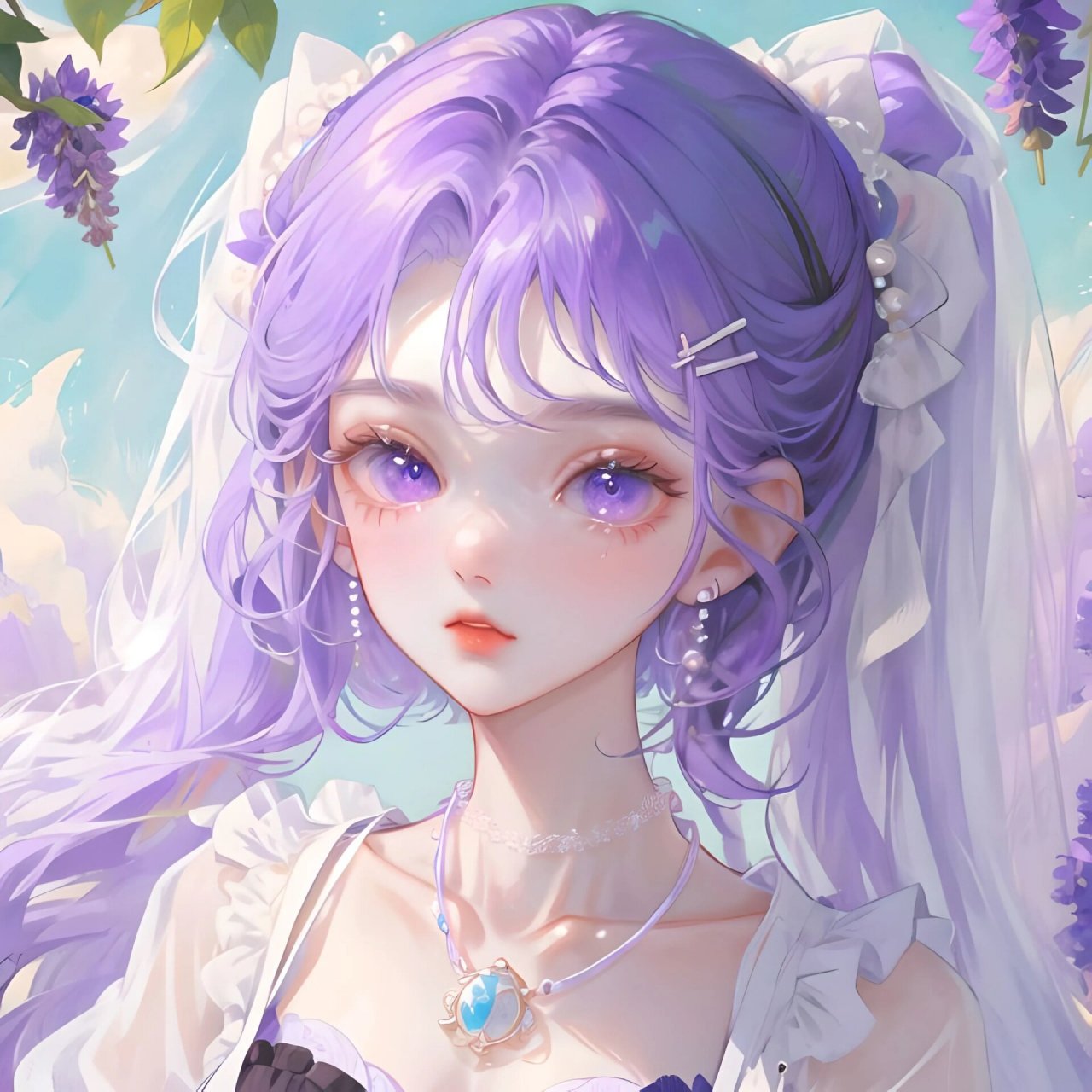 梦幻紫头像 少女图片