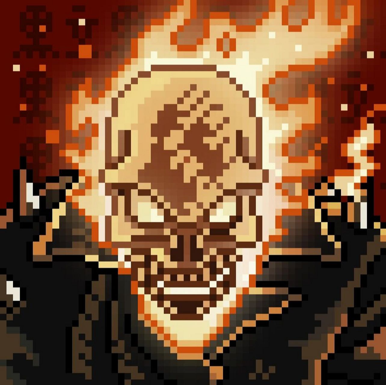 最喜欢的摩托车手#像素画# #头像分享# #恶灵骑士# #我火了# #漫威