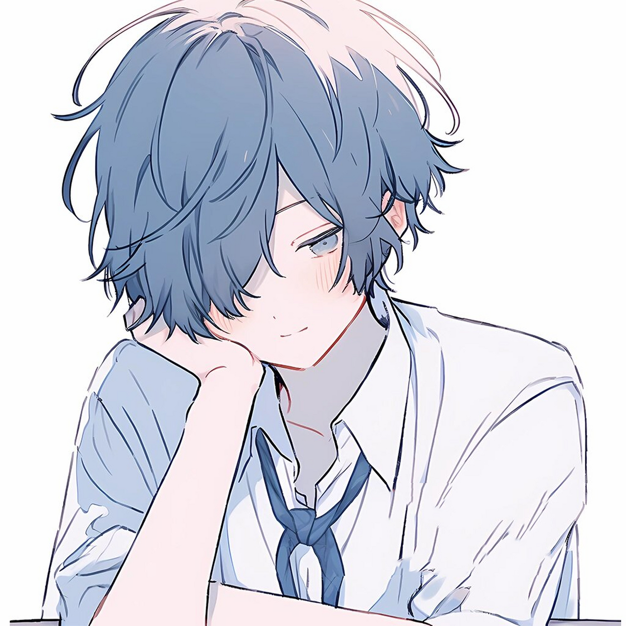 不明显两个男生情头|托腮 #记录吧就现在# #midjourney# #头像约稿