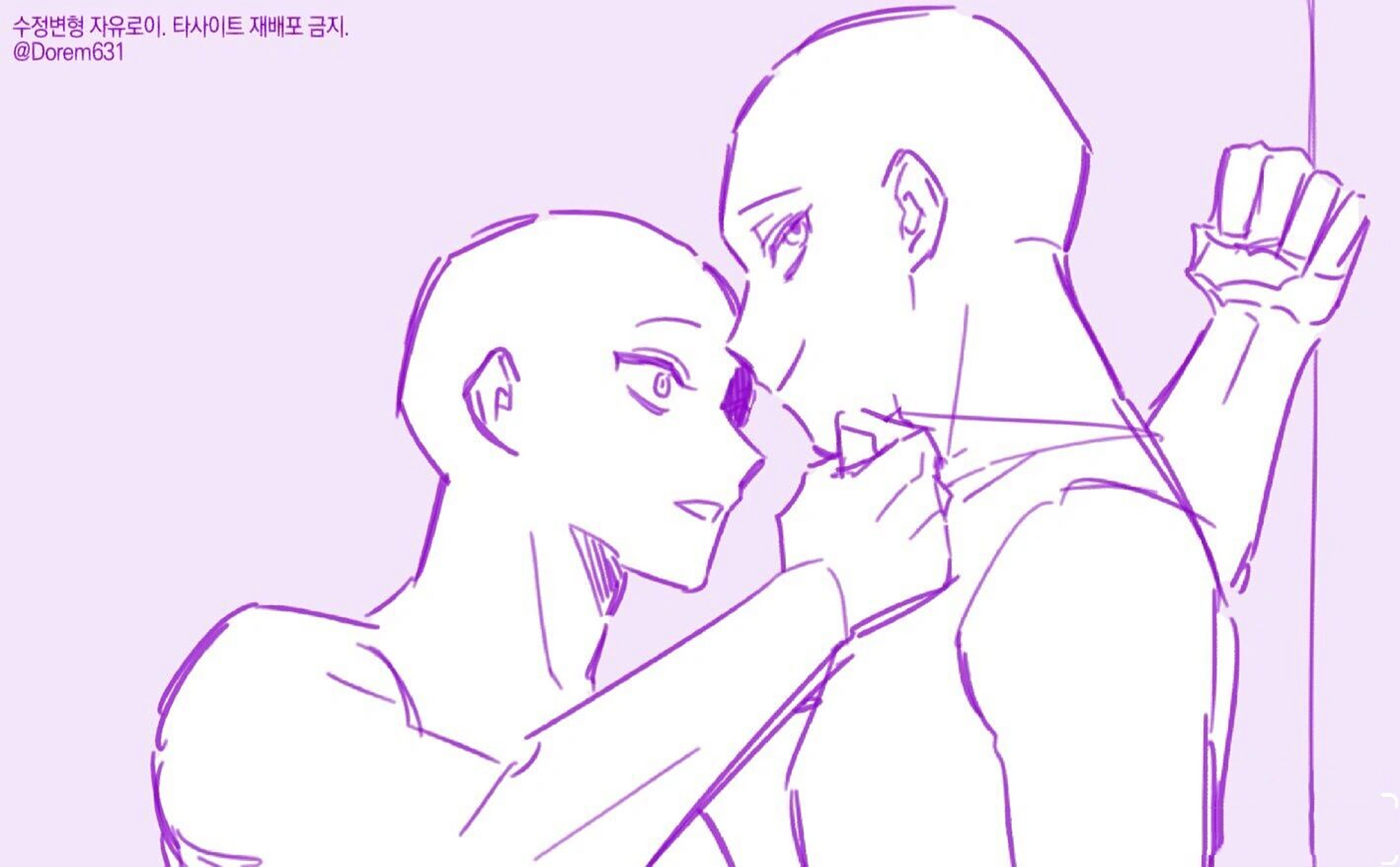 双人半身互动模板素材