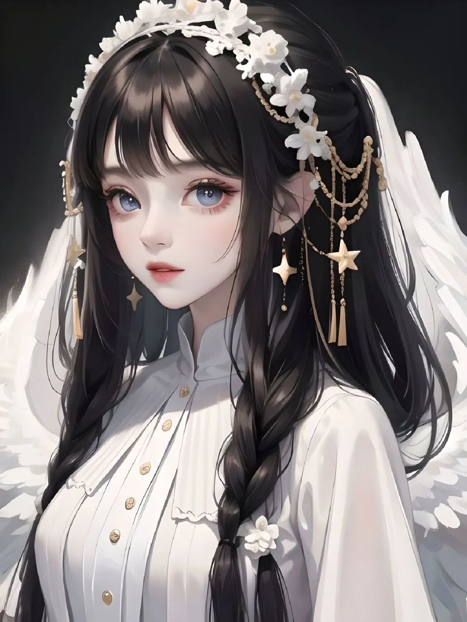 头像合集 | 黑发古风少女头像 又美又撩还很飒             由 生成