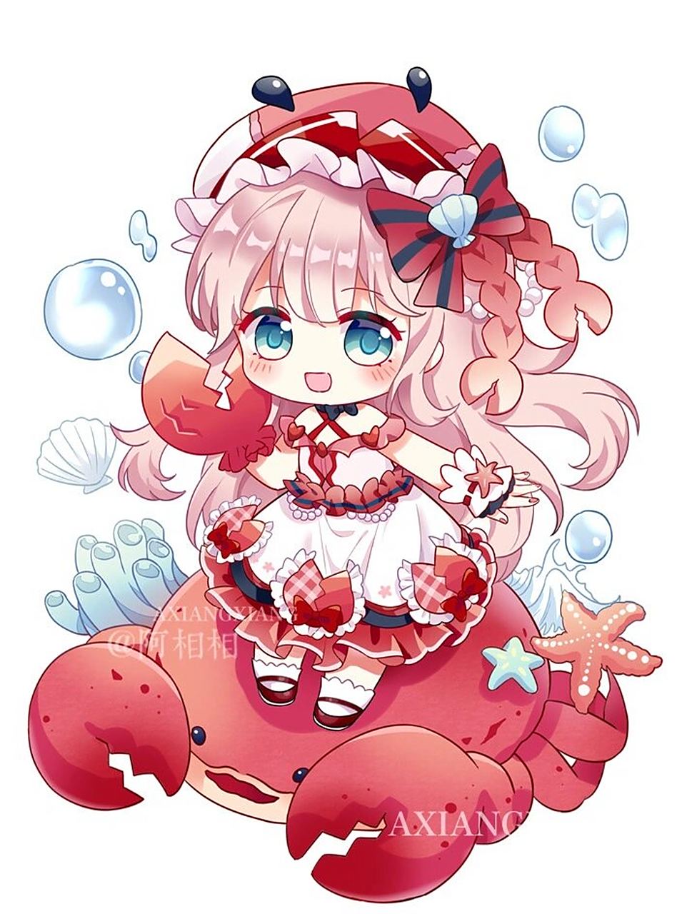 原创十二星座q版拟人合集插画分享 前段时间画完了十二星座的所有人物