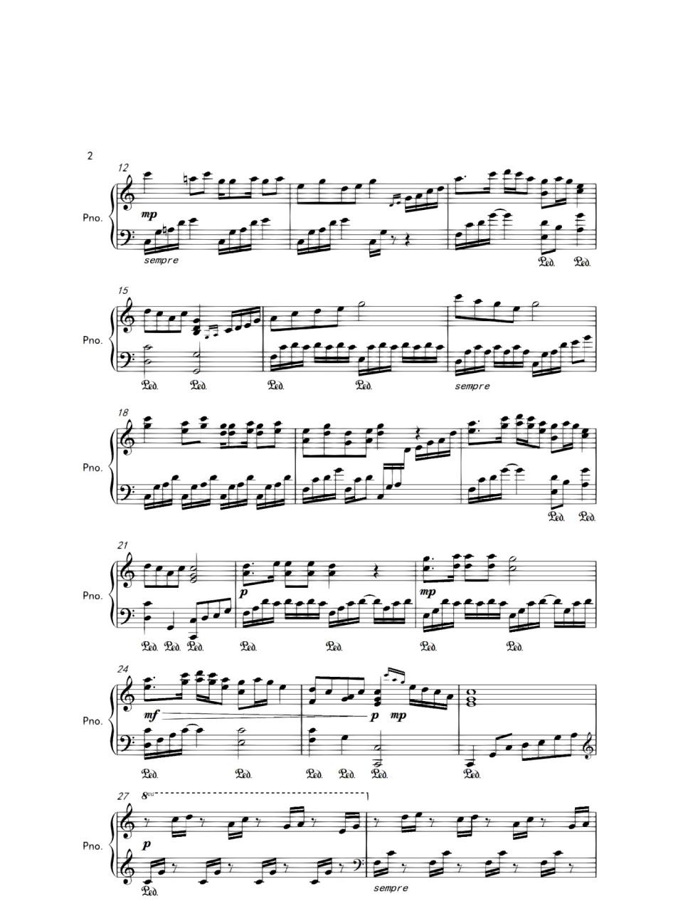 《新白娘子传奇》c大调(青城山下白素贞)