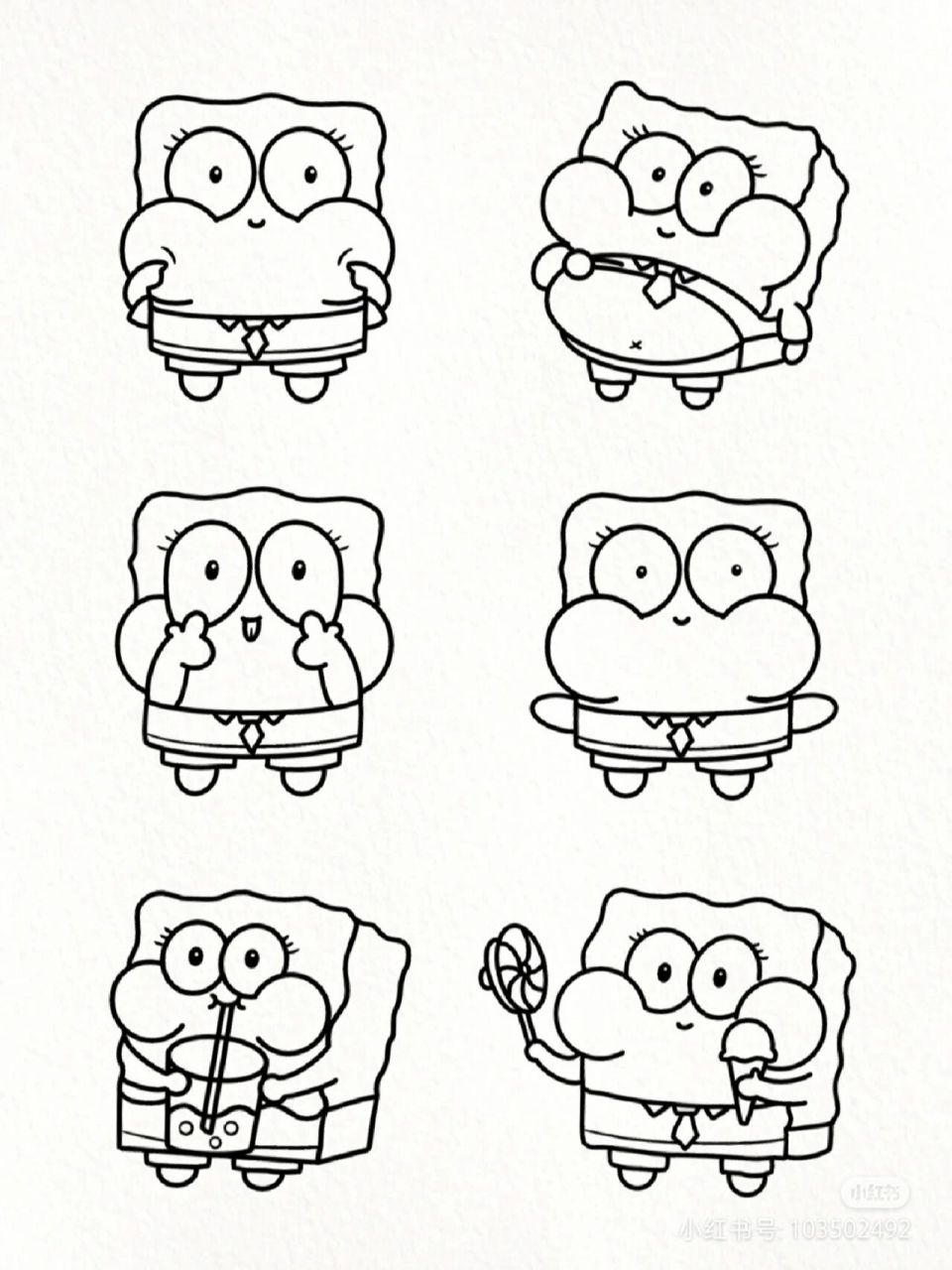 海绵宝宝q版简笔画 9393