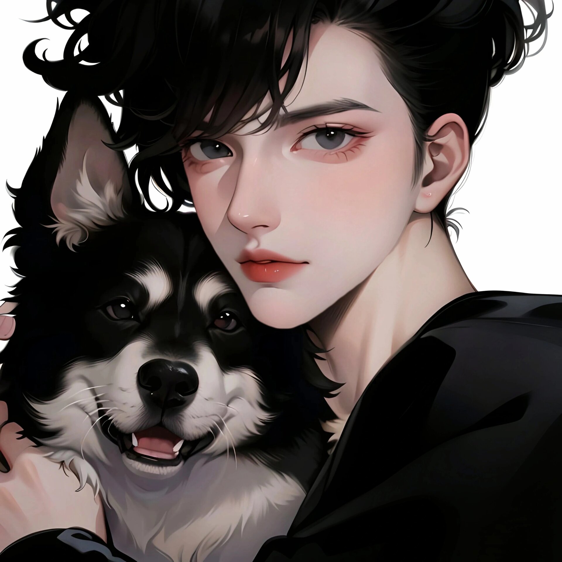 太棒了!你们期待已久超酷抱狗狗情侣头像!