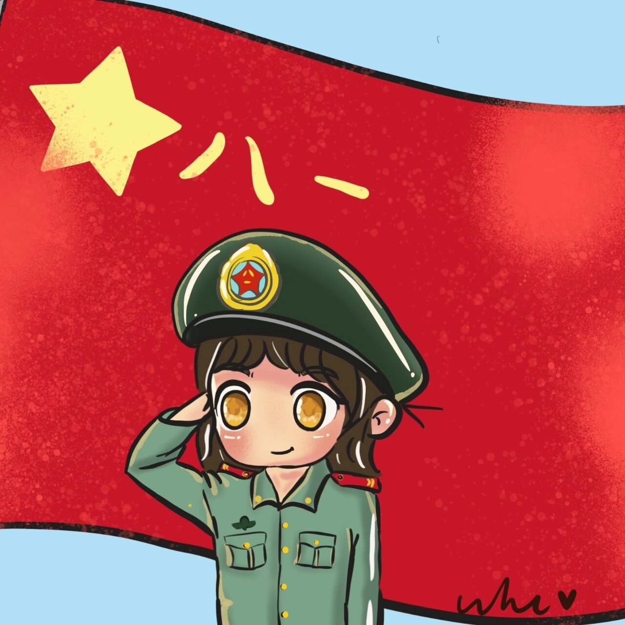八一建军节手绘