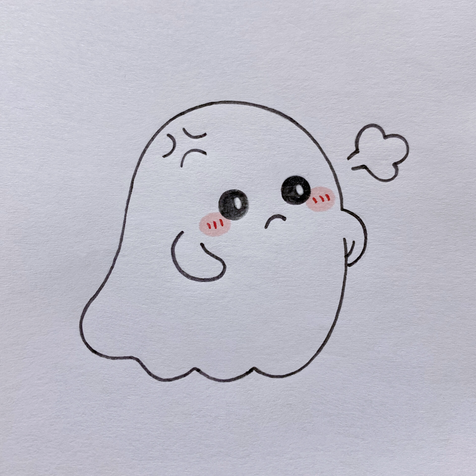 生气可爱鬼简笔画教程