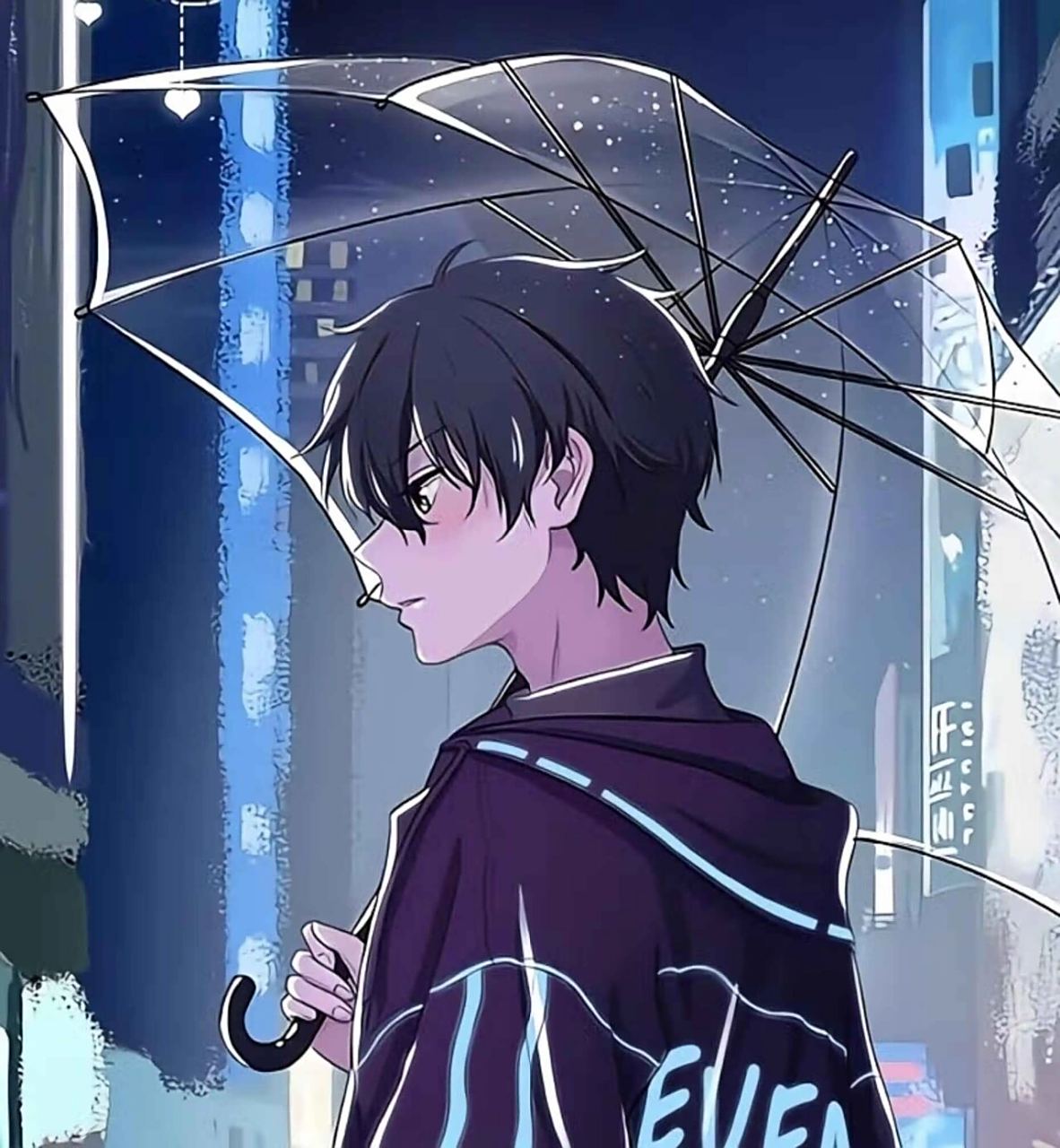 情侣头像打伞的