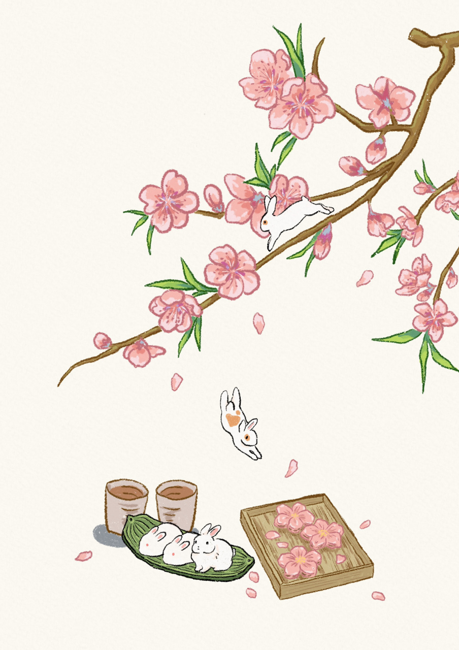 原创插画 | 春日桃花朵朵开(附过程) 迫不及待期待春天了94 1.