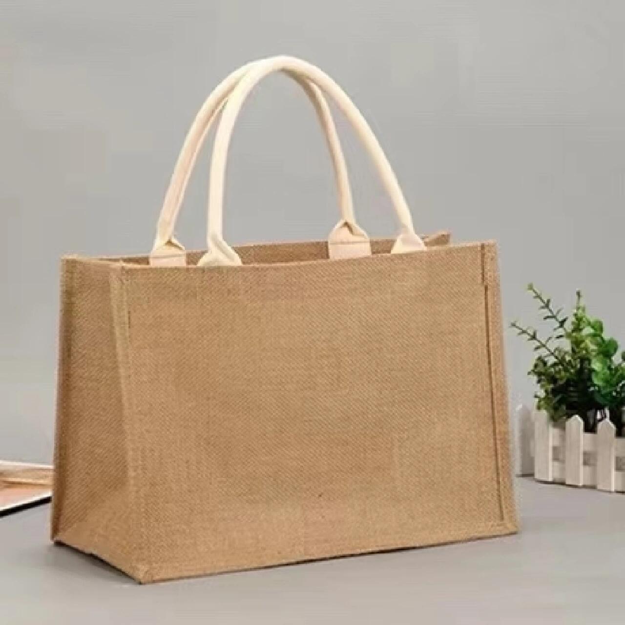 黄麻手提袋diy手绘包作品分享