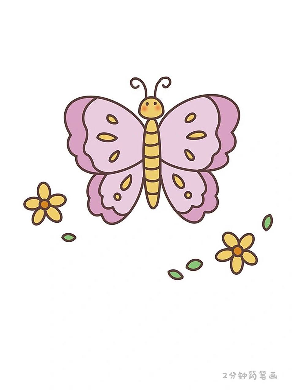 漂亮的蝴蝶简笔画03
