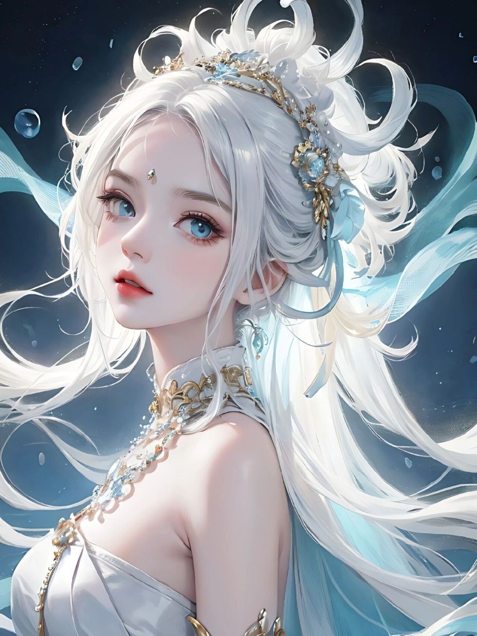 7615雪发仙姬|白发青衣翠衣裳,恰是你爱的模样  雪发仙姬,飘逸