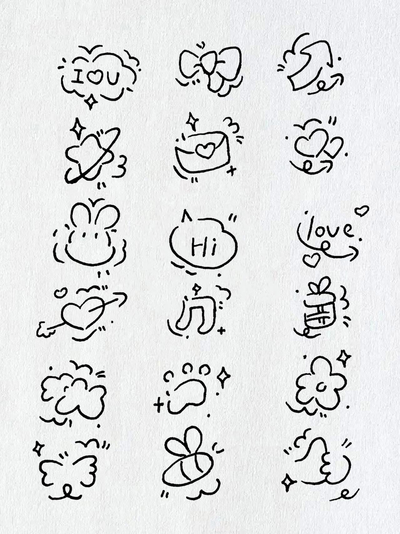 可可爱爱简笔画手帐素材