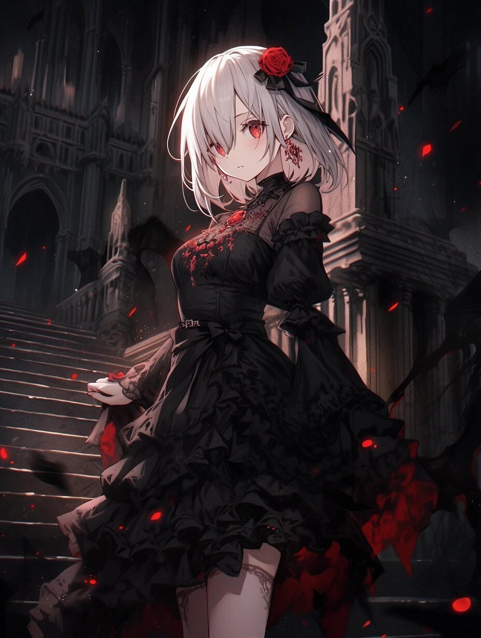 暗黑系 | 哥特风女生头像壁纸插画