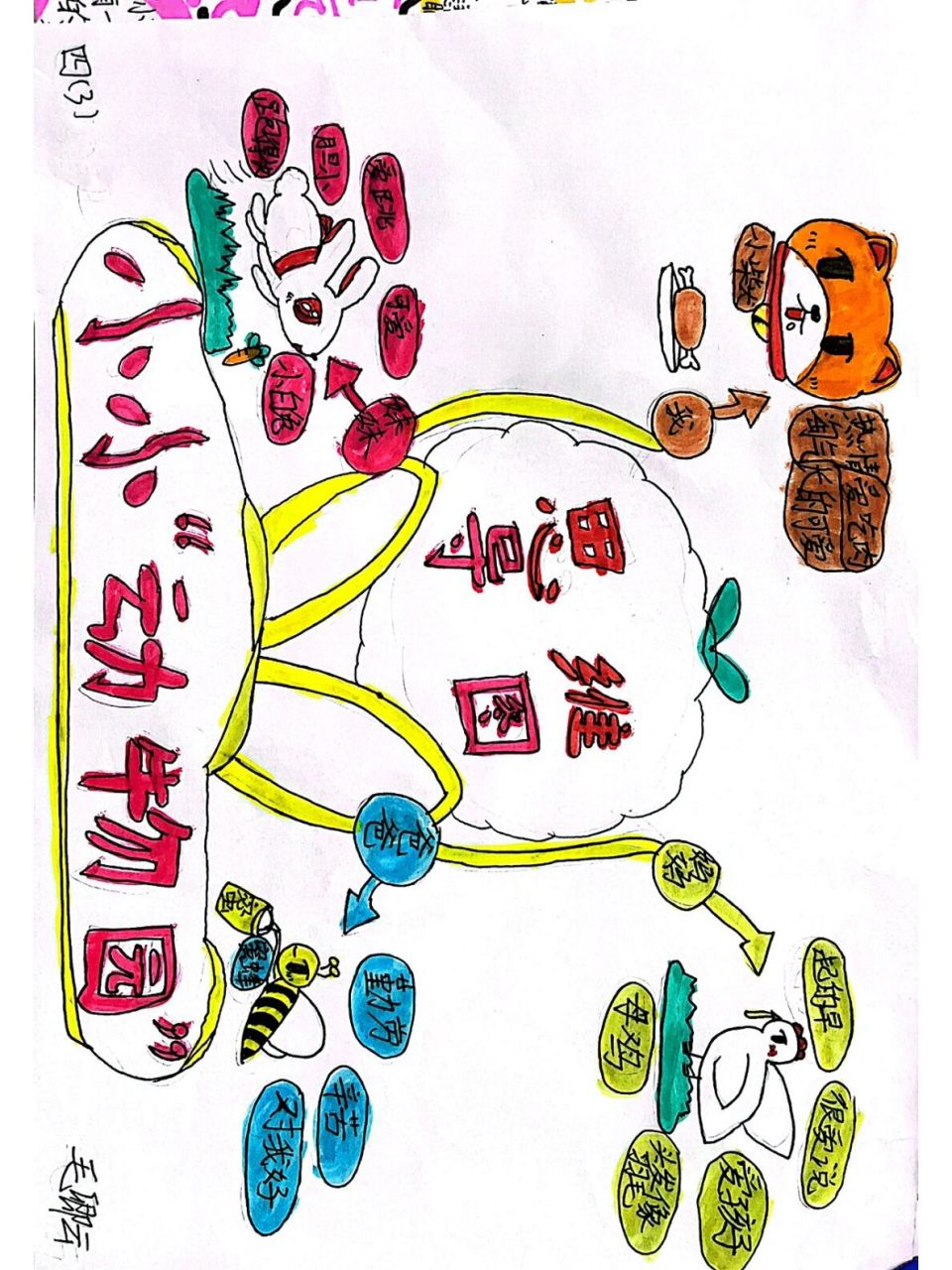 小小动物园思维导图 四年级上册第二单元习作:小小动物园.